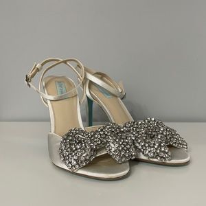 Blue by Betsey Johnson Rhinestone Bow Heel